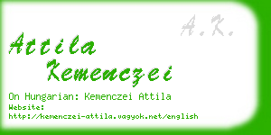 attila kemenczei business card